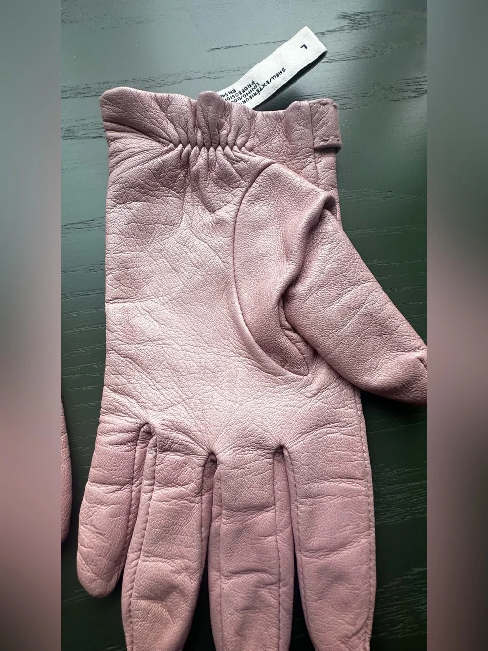 Banana Republic Dusty Pink Leather Buckle Gloves